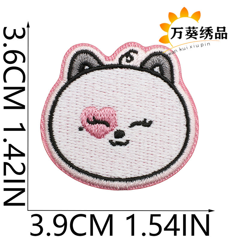 Wholesale Cute Heart Fruit Embroidered Patches Small Polyester Thread Sew On Clothing Appliques DIY Bag Charm Gift Accessory