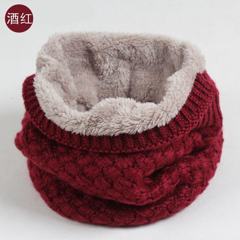 Wholesale Winter Wool Plus Velvet Solid Color Thick Outdoor Warm Scarf
