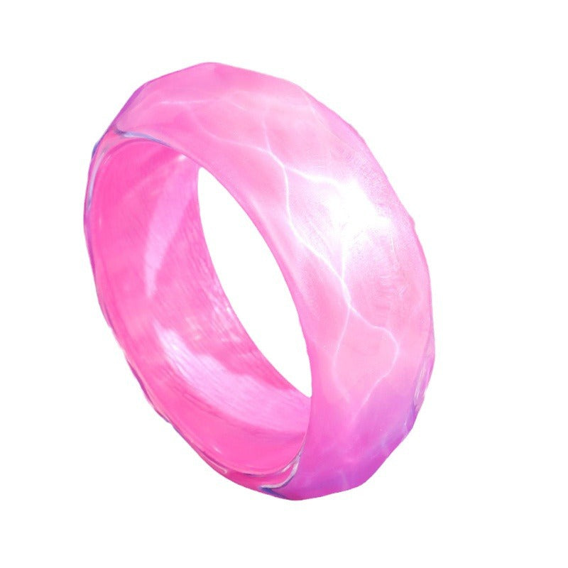 Wholesale Round Colorful Acrylic Bracelet Irregular Casual Round Jelly Color Resin Bracelet