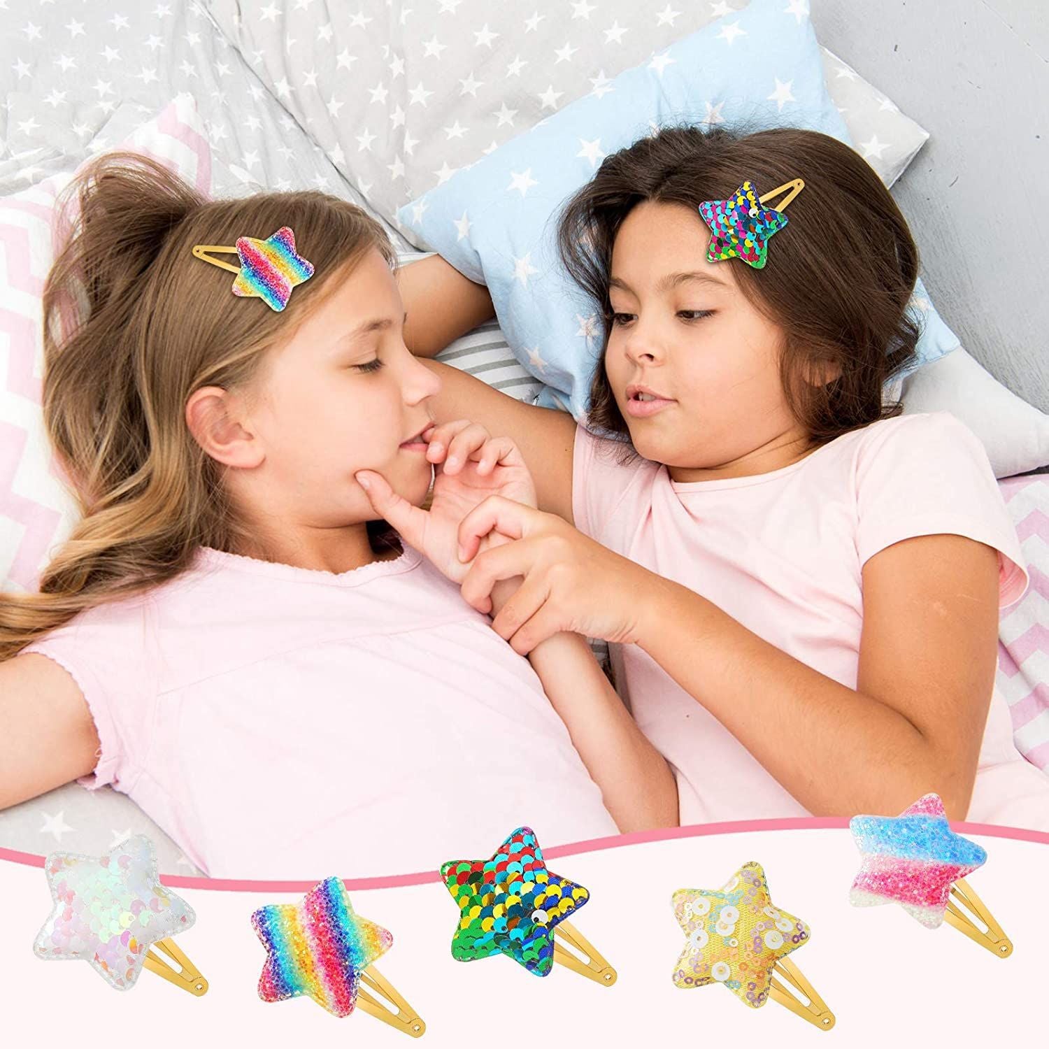 Al por mayor lindas estrellas de lentejuelas del corazón de mariposa golpes de cabello clips