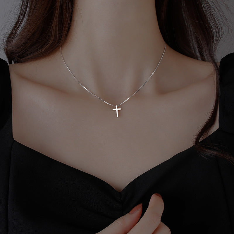 Wholesale Cross Clavicle Versatile Silver Necklace