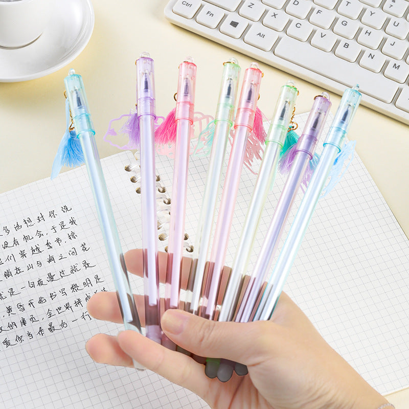 Wholesale Plastic Fan Tassel Gel Pen