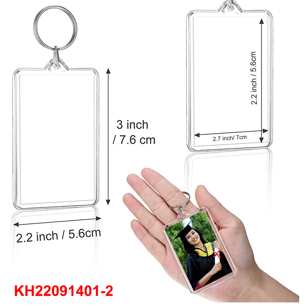Wholesale Plastic Blank Photo Frame Keychain