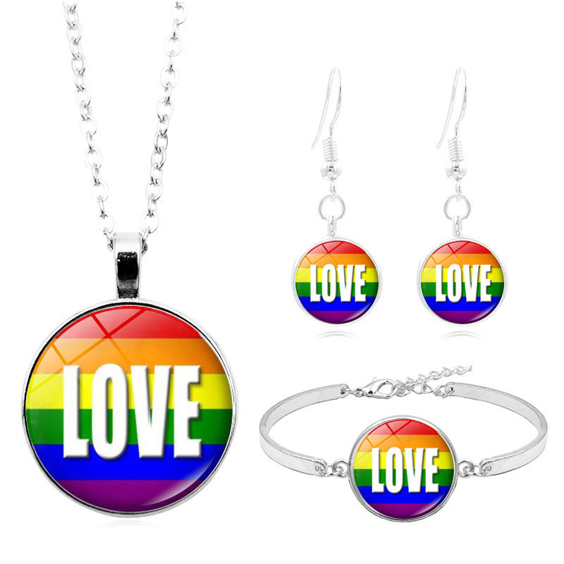 Wholesale Iridescent Time Gem Necklaces Set