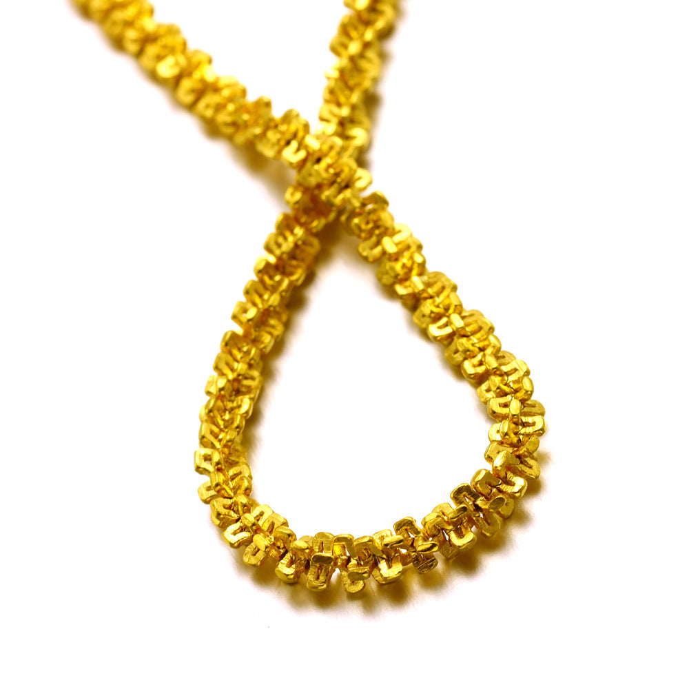 Wholesale Cauliflower chain gold-plated titanium steel necklace