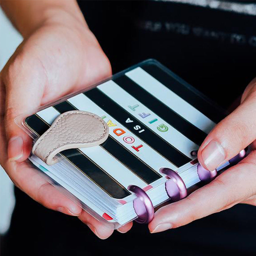 Wholesale Crazy horse leather double-sided magnetic bookmark clip