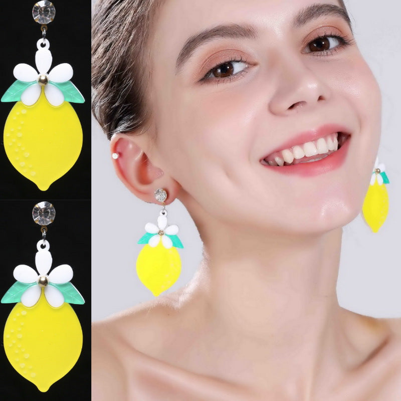 Wholesale Acrylic fruit vegetable Dragon Fruit  earrings