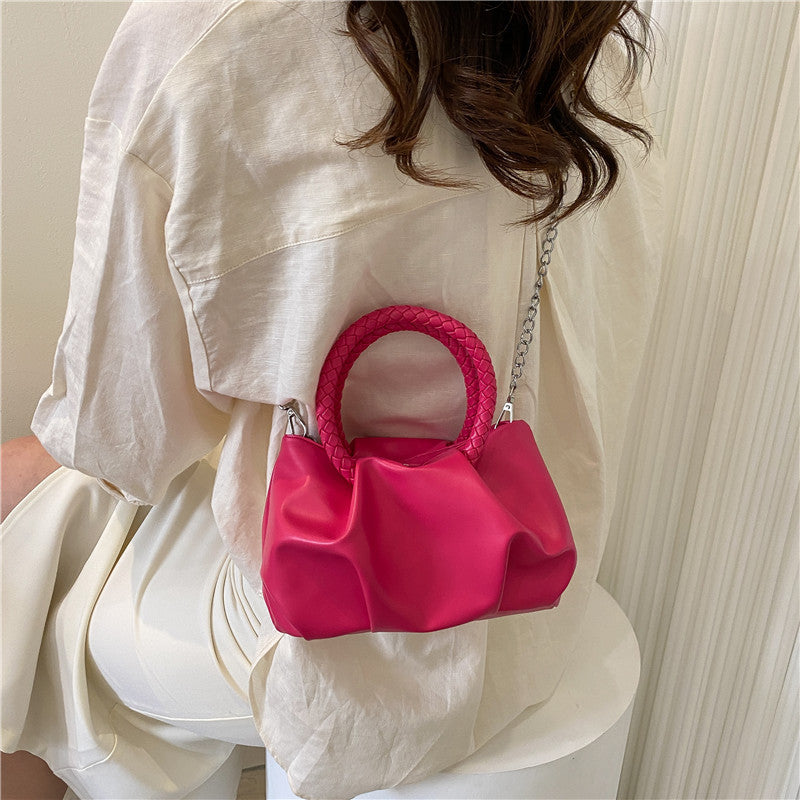 Wholesale PU Candy Color Pleated Cloud Bag