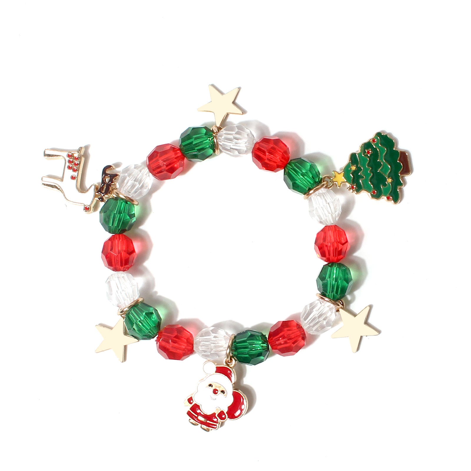 Wholesale Christmas Ornament Colorful Beads Beaded Bracelet