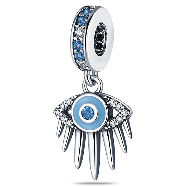 Wholesale Blue Devil's Eye Copper Silver Charms