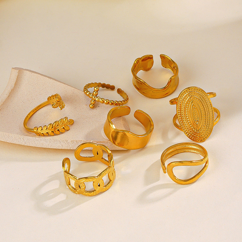 Ajuste de apertura geométrica al por mayor anillos de acero inoxidable