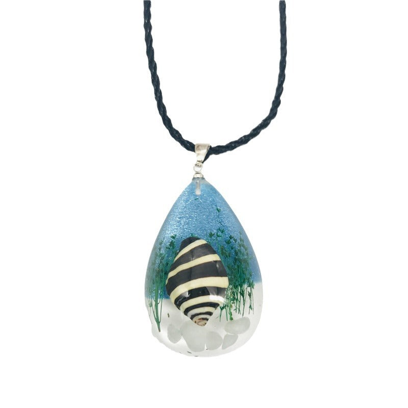 Wholesale 6pcs Creative Resin Drop Glue Shell Necklace