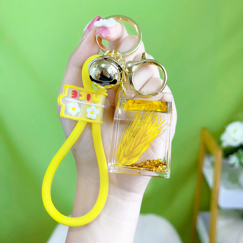 Wholesale Acrylic Oiled Barley Wishing Bottle Keychain