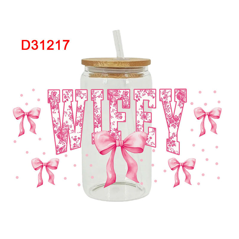 Wholesale Colorful Bow Mother's Day Series 16oz Cup UV DTF Wraps
