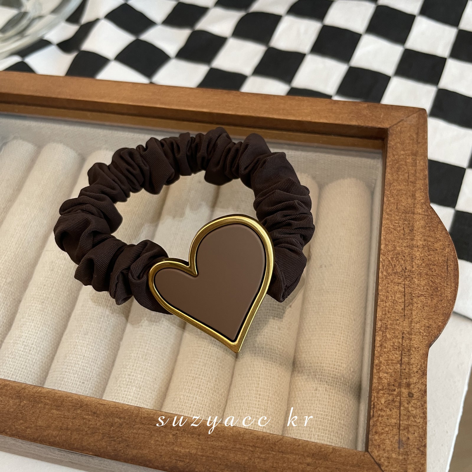 Wholesale Love Champagne Acrylic Hair Scrunchies