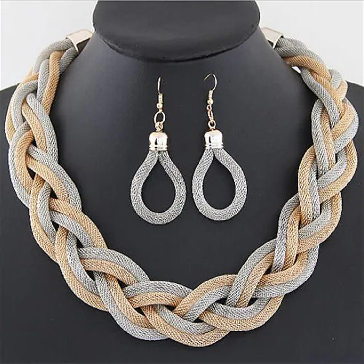 Wholesale Artificial Diamond Jewelry Set Necklace/Earrings