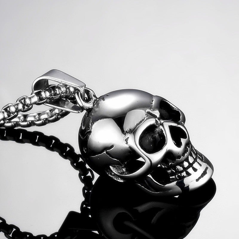 Wholesale Punk style personalized retro skull stainless steel necklace
