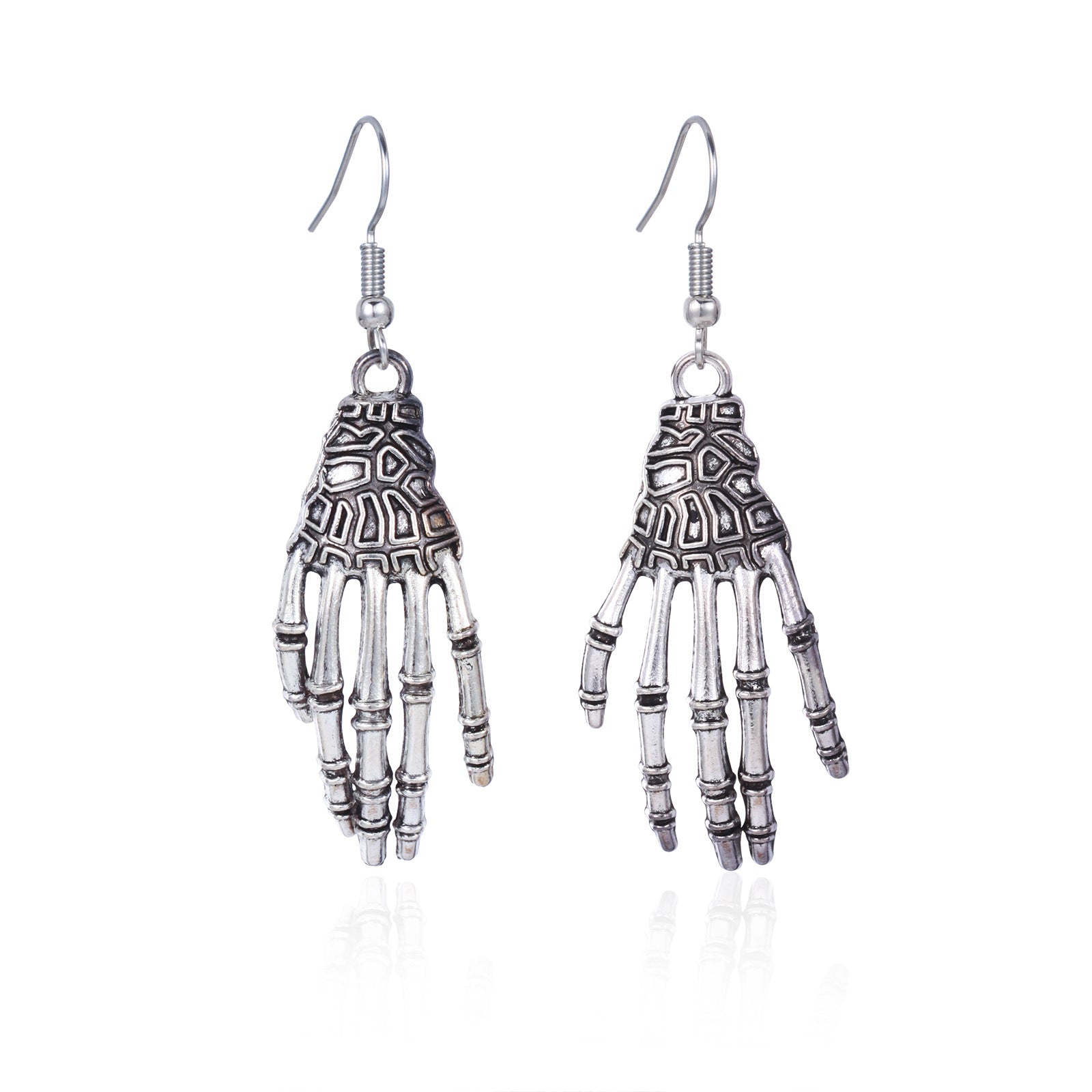 Wholesale Halloween Fashion Gothic Silver Vintage Skull Butterfly Earrings