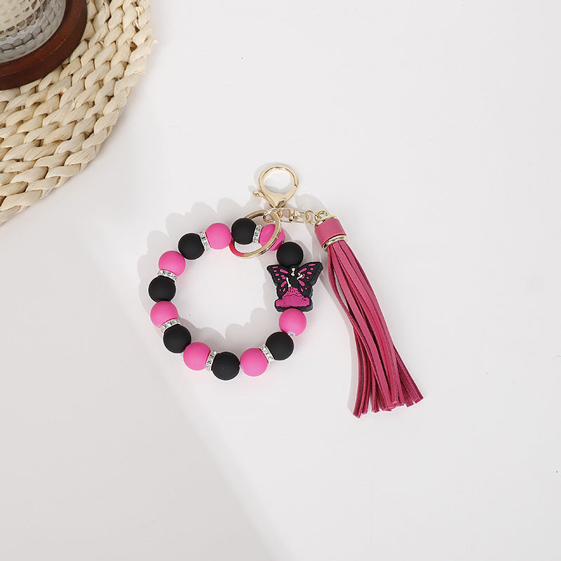 Wholesale 10pcs New Halloween Ghost Butterfly Fairy Silicone Tassel Wrist Keychain