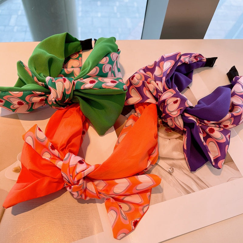 Wholesale Bow Love Heart Color Matching Headband
