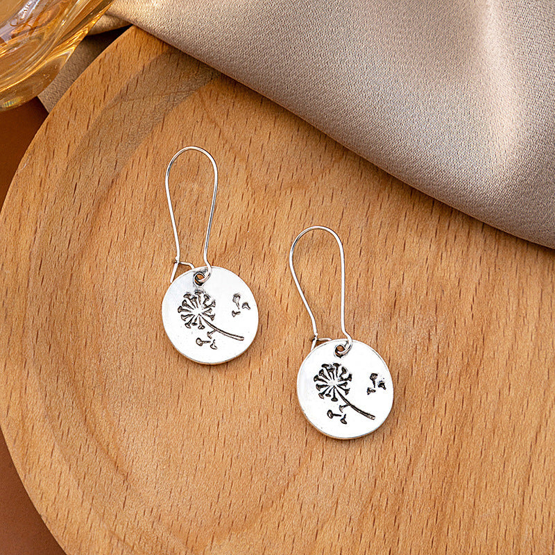 Wholesale Vintage Three-dimensional Flower Bohemian Chrysanthemum Dandelion  Alloy Earrings
