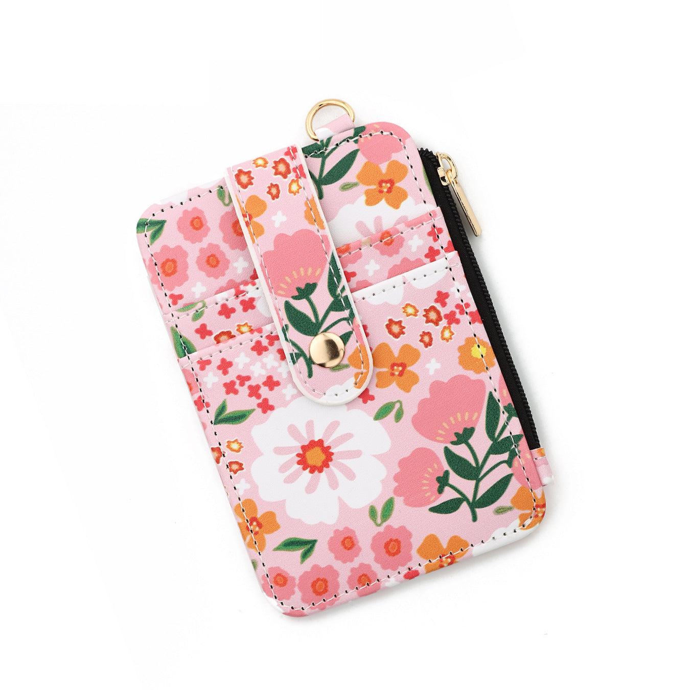 Wholesale Printed folded zipper style colorful floral coin purse