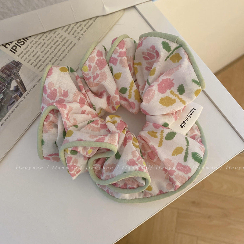 Wholesale Fabric Floral Large Intestine Hair Ties