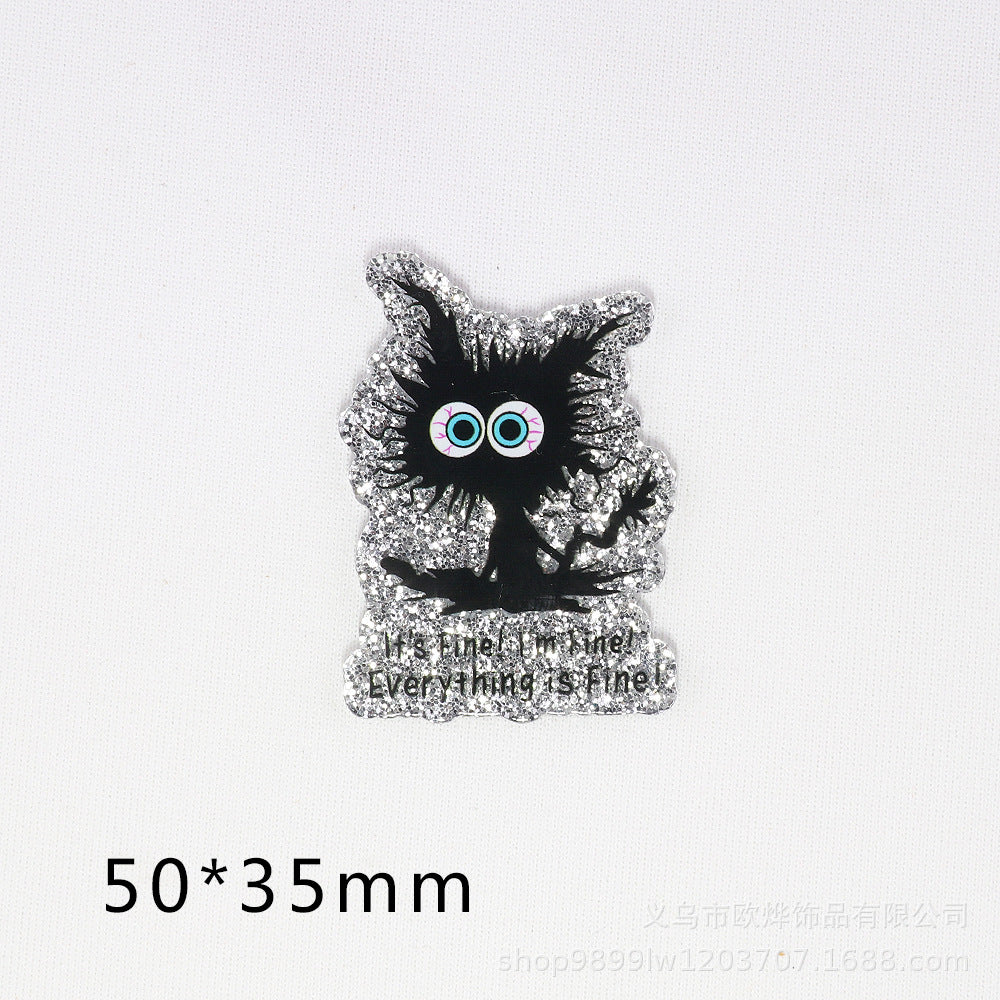 Wholesale   10pcs/pack  Cartoon letter rainbow heart bag accessories Acrylic Flatback