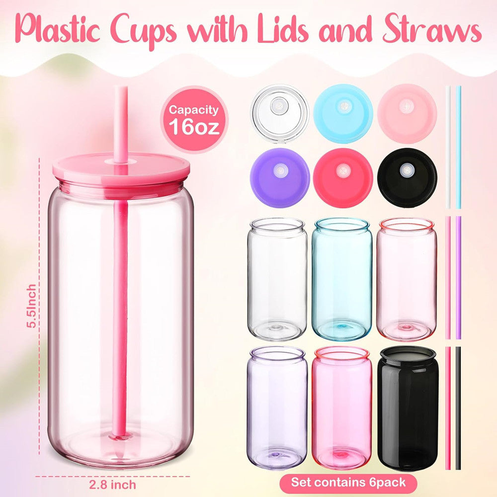 Wholesale High color value 16oz plastic pipette cup single layer transparent color mason cup cola cup
