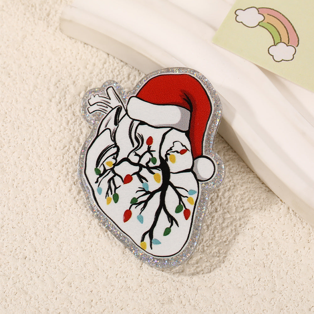 Wholesale 10pcs Colorful Christmas cartoon Acrylic Flatback