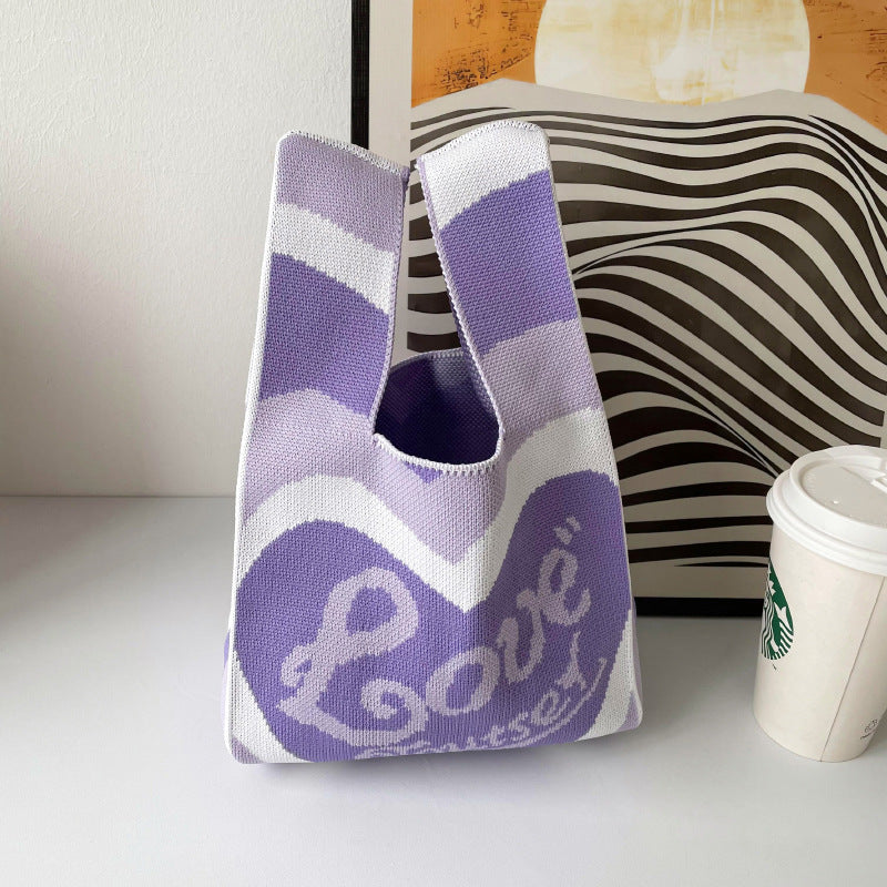 Wholesale Valentine's Day Knitted Love Shoulder Handbags