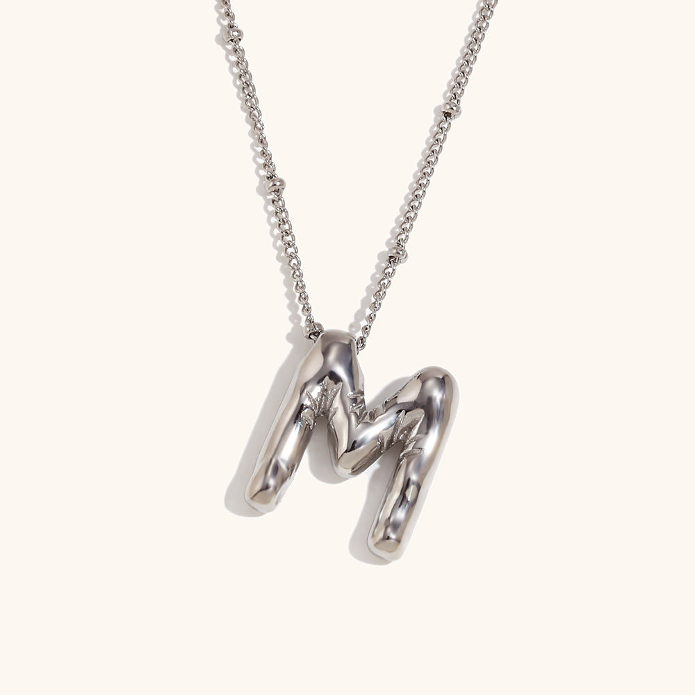 Wholesale Balloon English Stainless Steel Plated 18K Necklace
