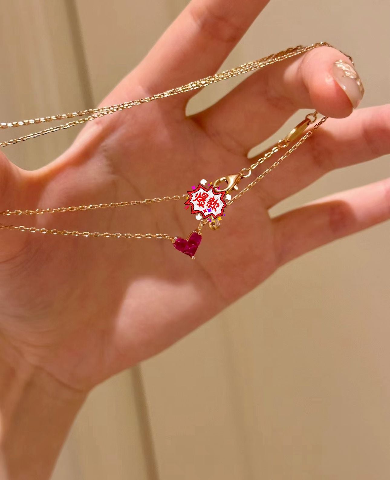 Wholesale Valentine' s Day red collarbone chain