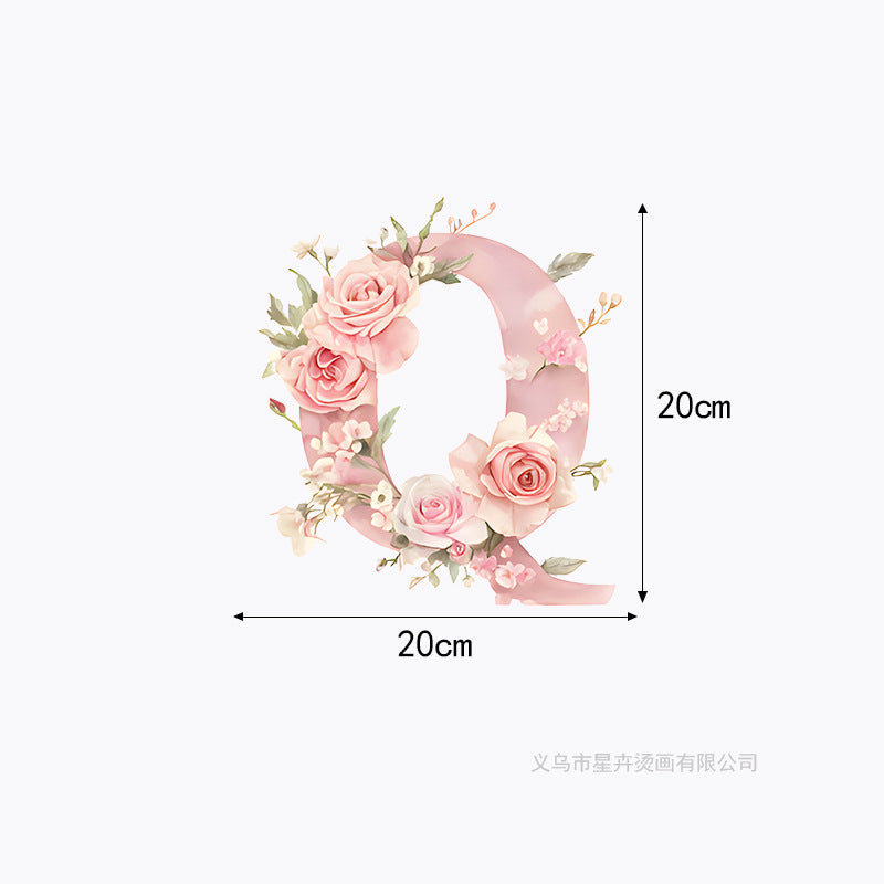 Wholesale 10pcs 26 letter flower branches and leaves UV DTF Ready to Press Transfers Wraps