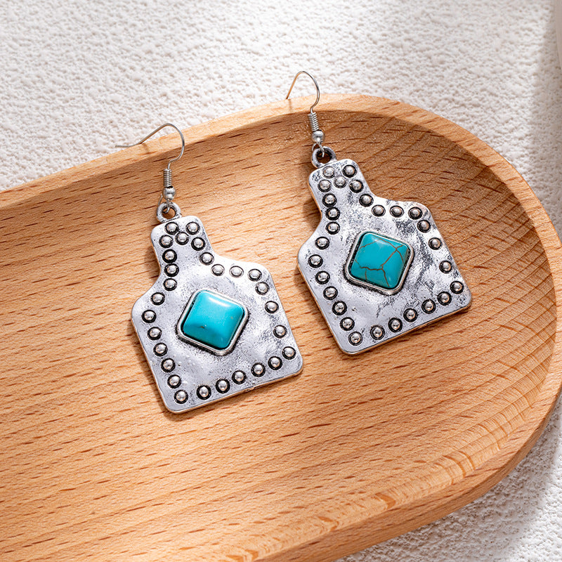 Wholesale Bohemian style turquoise flower earrings