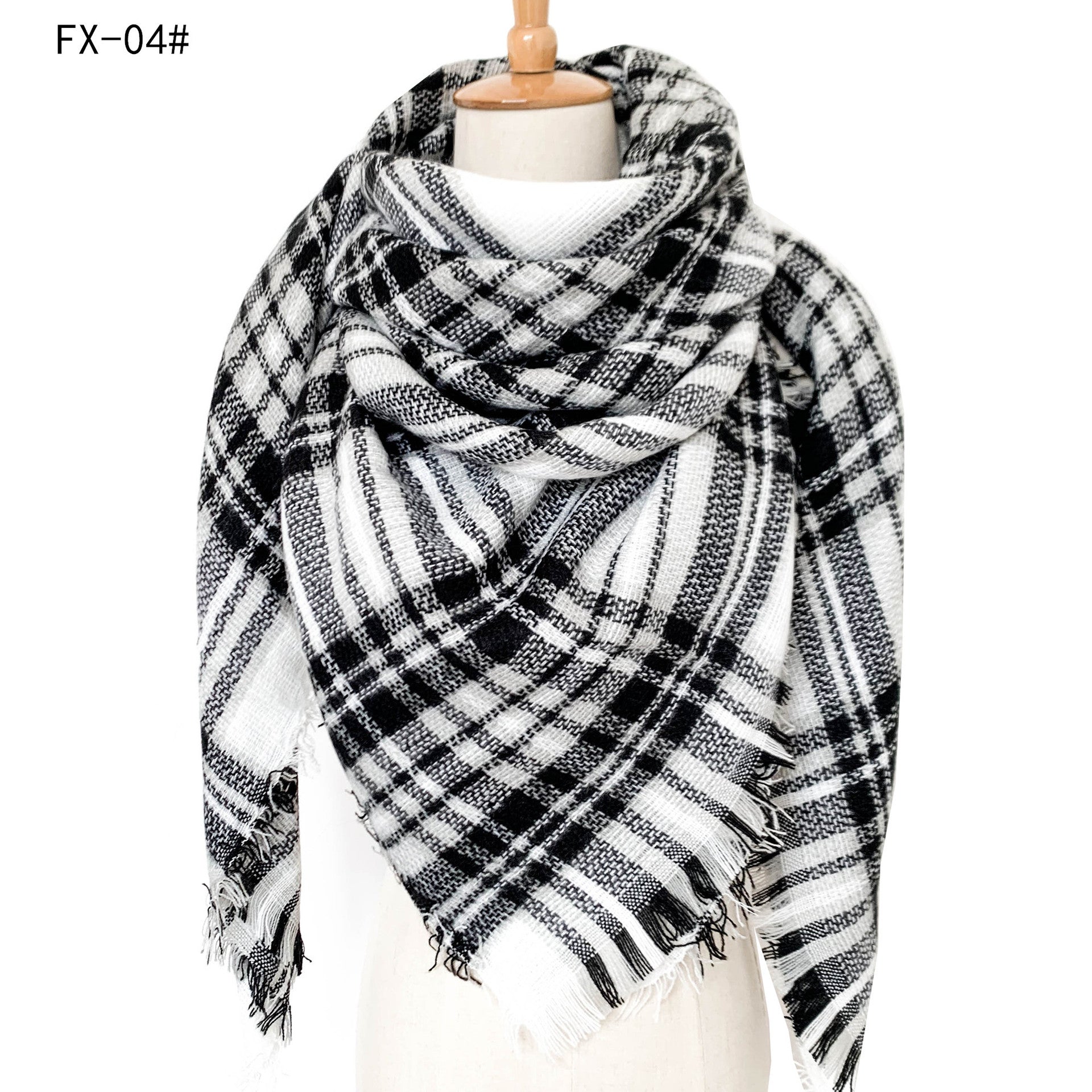 Wholesale Autumn and Winter Imitation Cashmere Double-sided Colorful Plaid Square Scarf Scarf