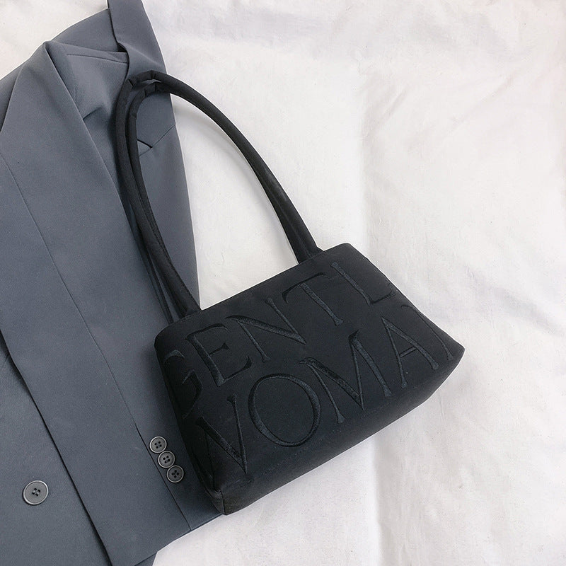 Wholesale Colorful nylon cloth bag with embroidered letters shoulder bag