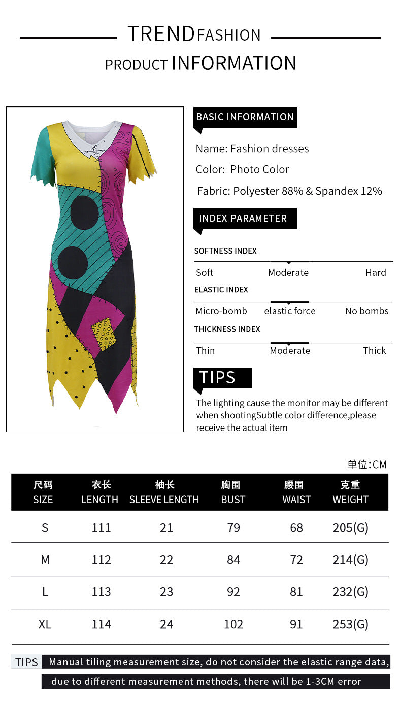 Wholesale Halloween Print Dress Dark Style Women's Clothing
