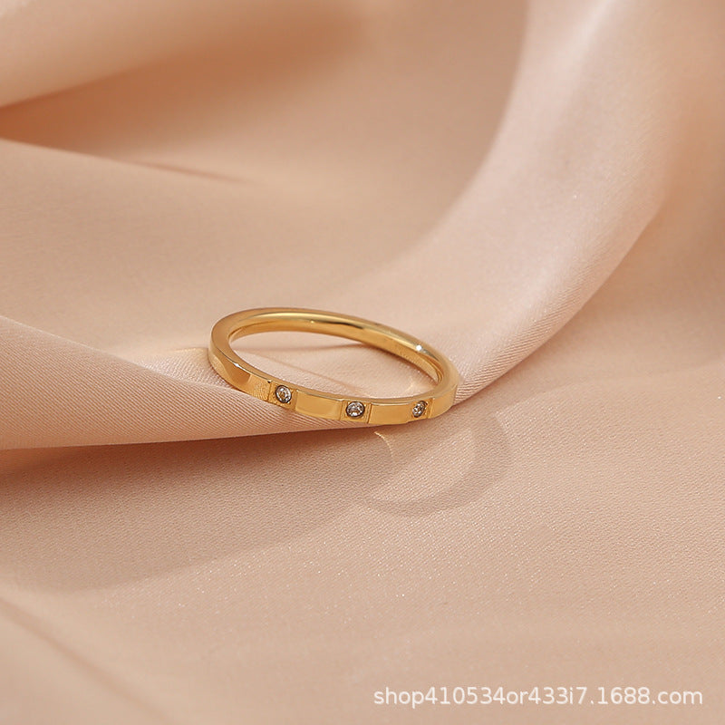 Wholesale Titanium Steel Luxury Diamond Ring