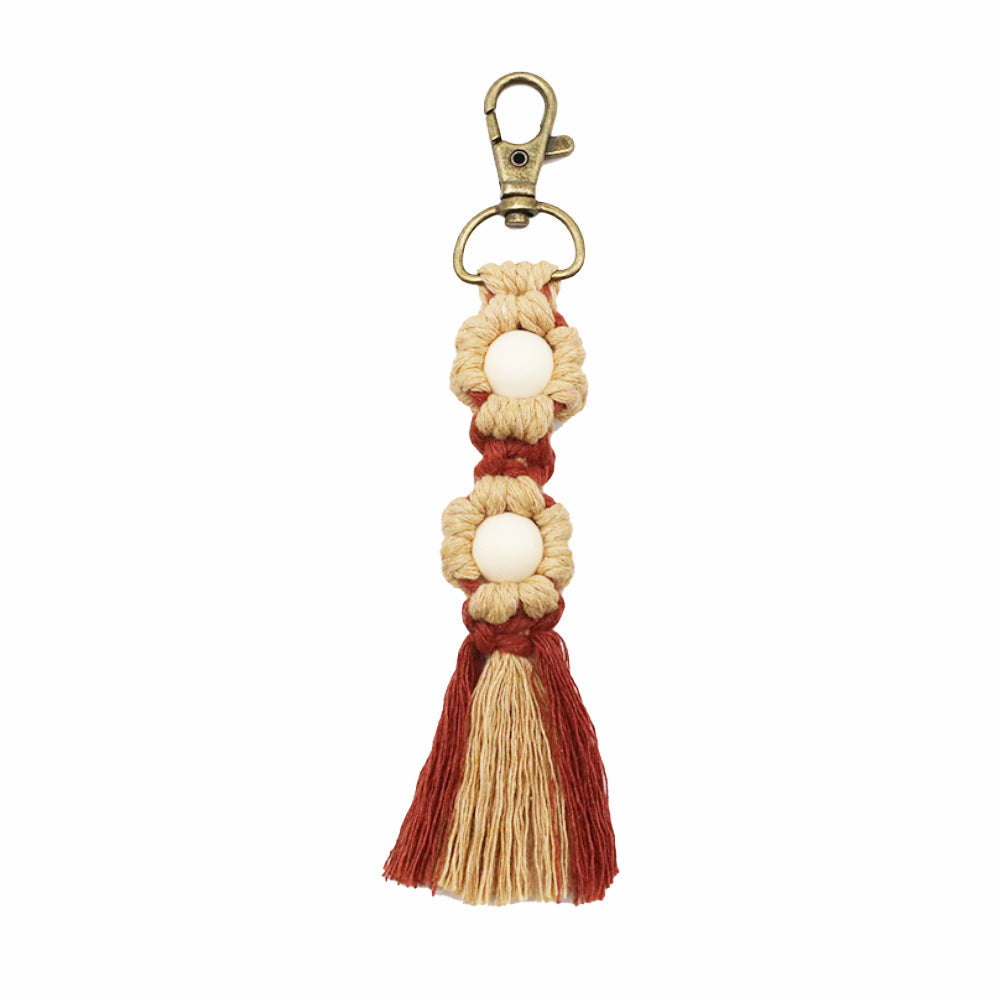Wholesale Creative Flower Cotton Rope Hand Woven Keychains