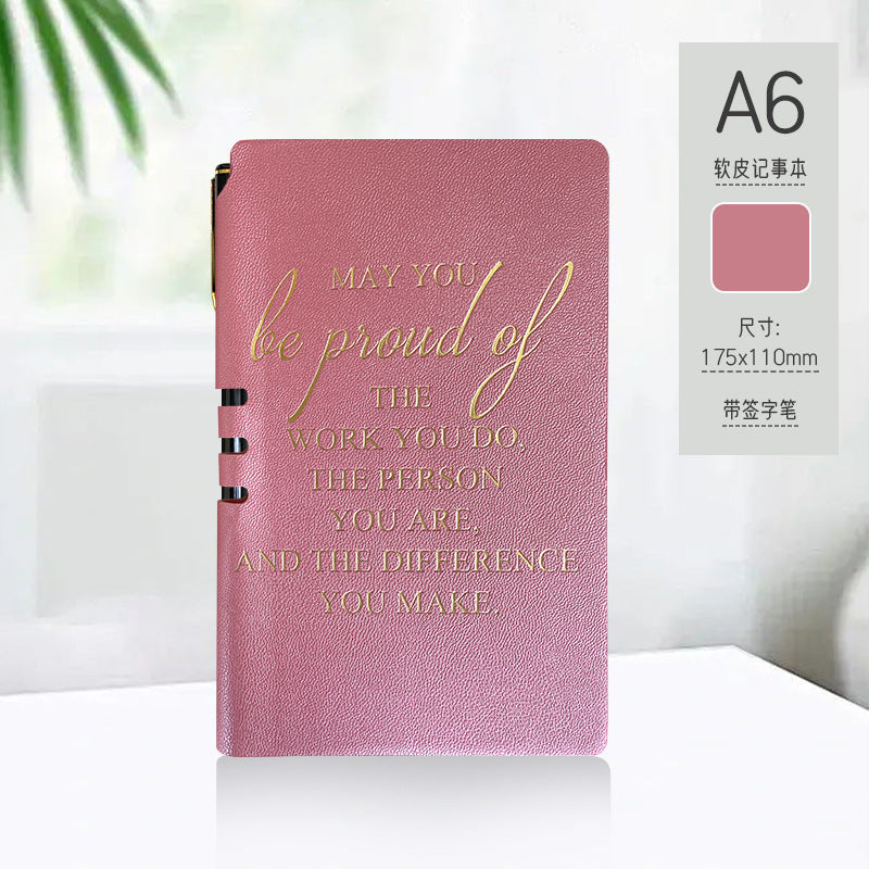 Wholesale A6 notebook with leather cover,  small notebook