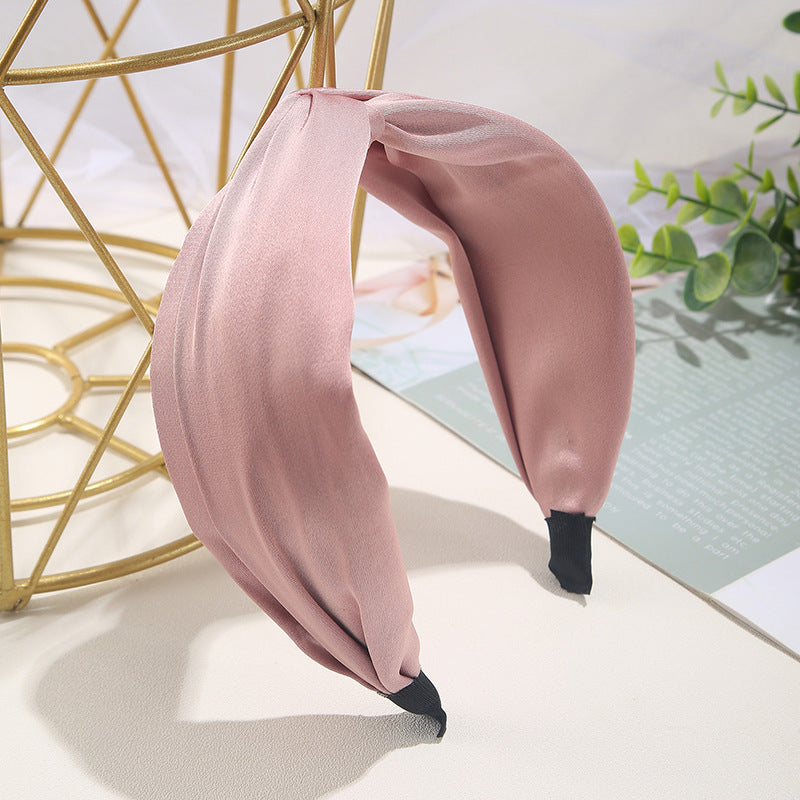 Wholesale Solid Color Knotted Fabric Wide Edge Headband