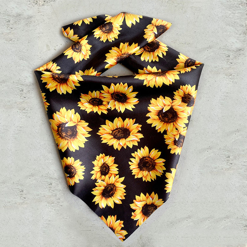 Wholesale Cute Cow Pattern Sunflower Pet Scarf