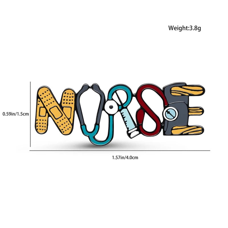 Wholesale Medical Series Brooch Syringe Stethoscope Letter Pin