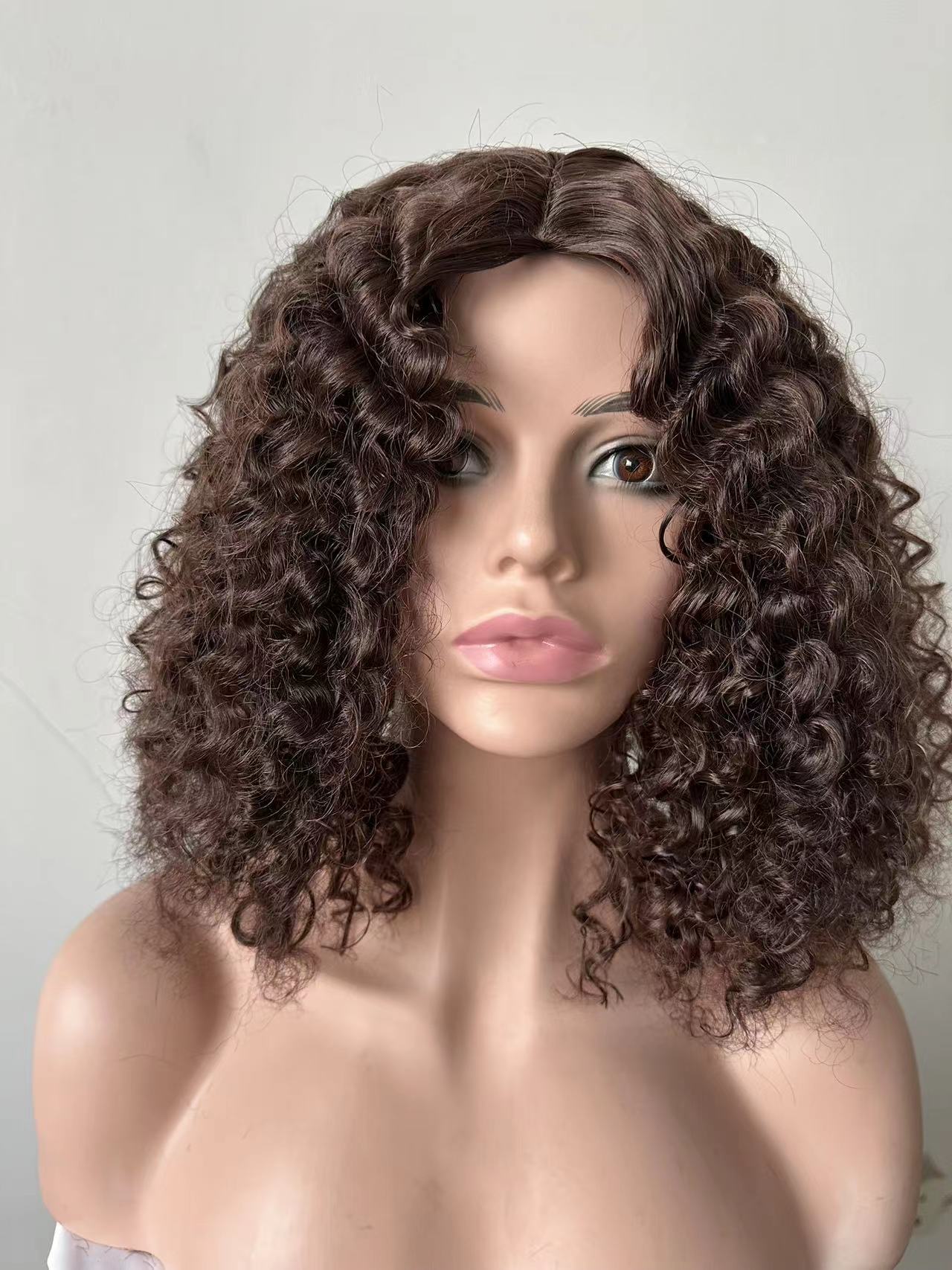 Wholesale Women's long bangs afro wrapped tube black spring curls short curly hair full head set