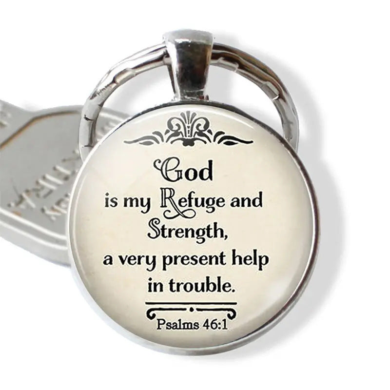 Wholesale Inspirational Phrases Time Gem Metal Keychain