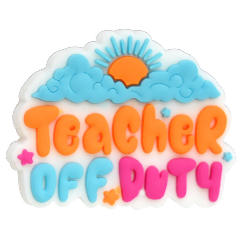 Wholesale  Random 100pcs/pack  Cartoon Phrases Teacher' s Day Beads  Focal Beads