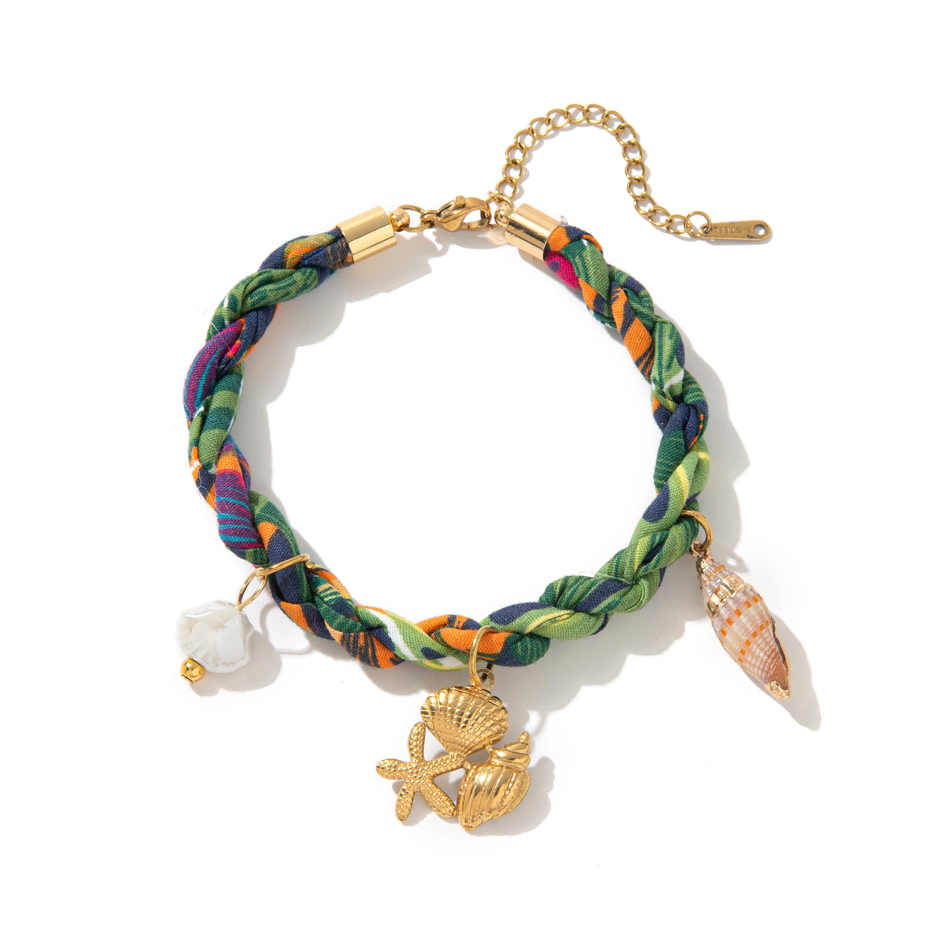 Wholesale  Colorful Scallop Necklace Marine Life Pendant Clavicle Necklace Electroplated 18K Gold