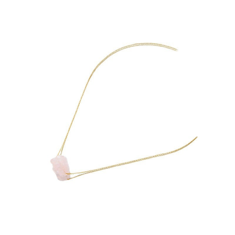 Wholesale Crystal Rough Stone Irregular Natural Stone Pendant Necklace