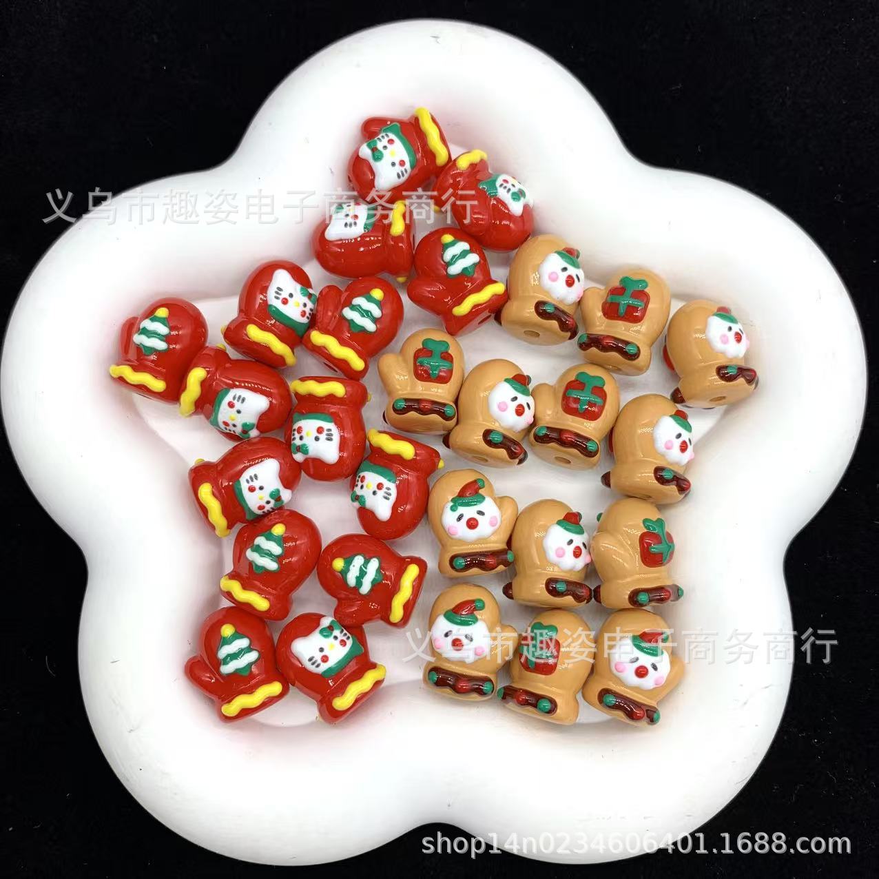 Wholesale 10pcs Small gloves with loose beads  Acrylic Beads